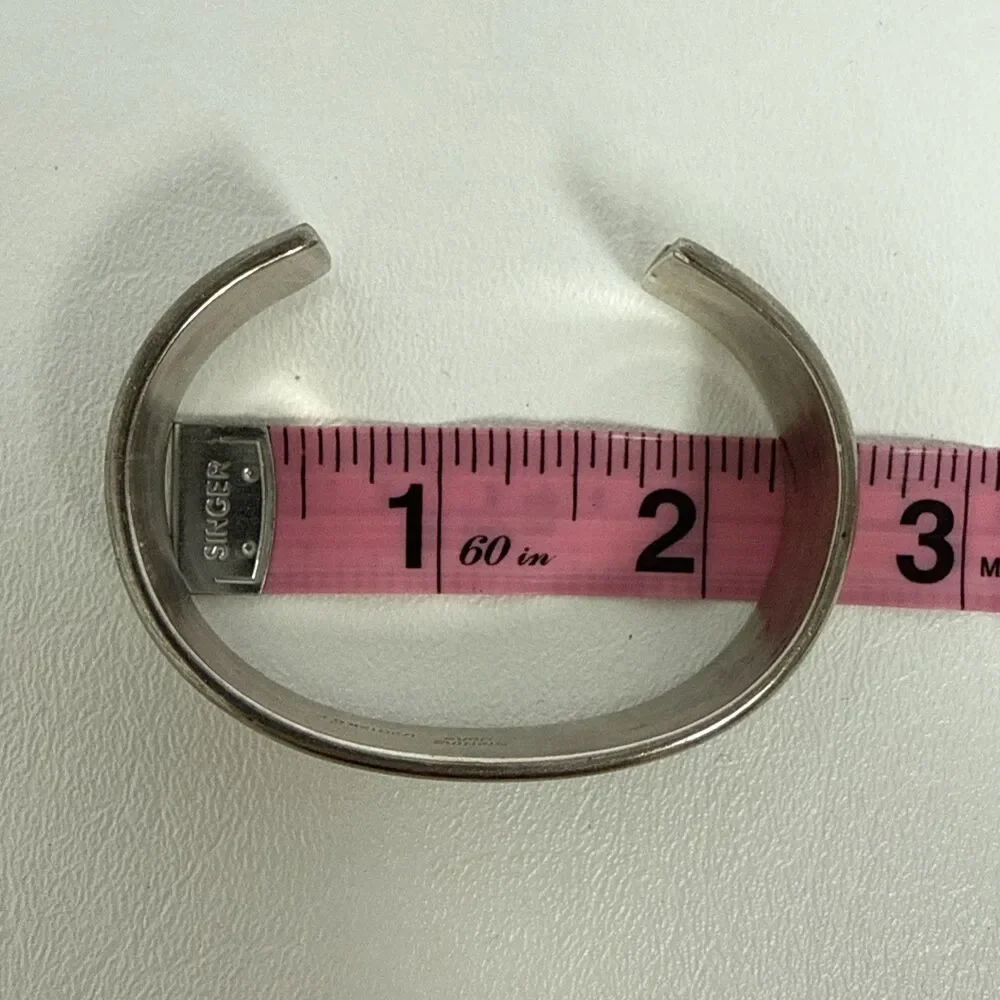 Tahe Navajo Cuff Bracelet Sterling Silver Gold Filled Vintage 15mm 41g Signed
